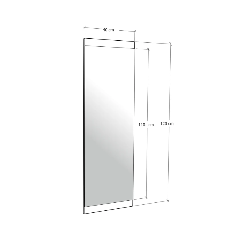 Oglinda dreptunghiulara accent alb, ajustabila, stil minimalist [6]