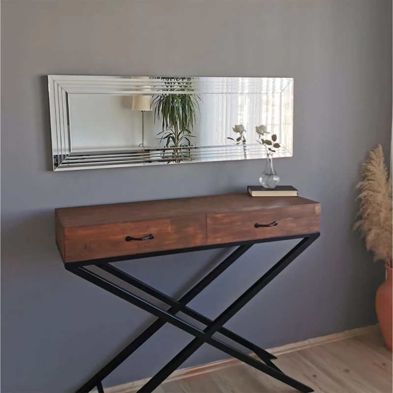 Oglinda dreptunghiulara cu rama argintie, ajustabila, design elegant [2]