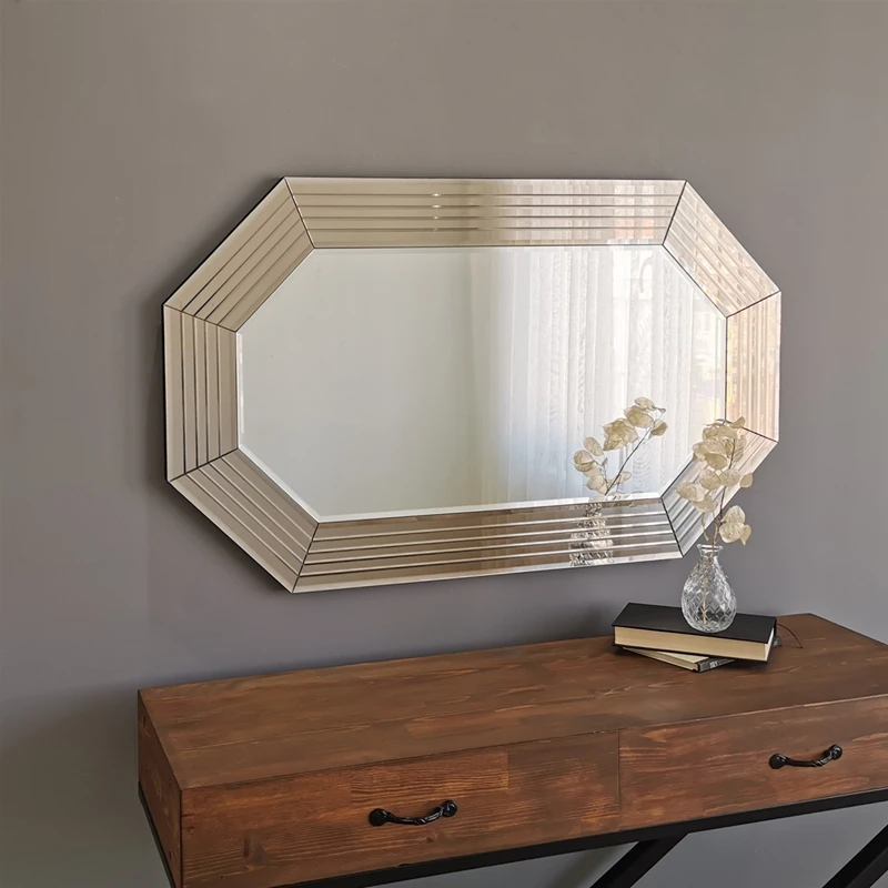Oglinda dreptunghiulara cu rama bronz, ajustabila, stil clasic [5]