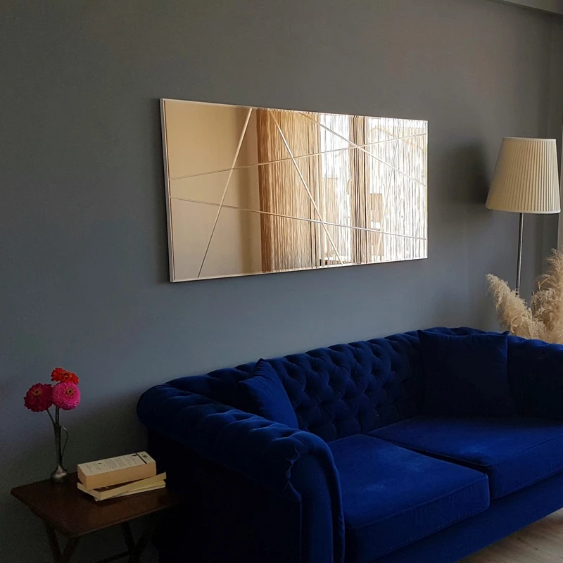 Oglinda dreptunghiulara mare cu rama bronz, moderna si ajustabila [4]
