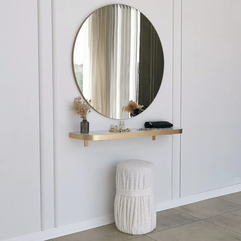 Oglinda Gold 90 aurie, design rotund, stil contemporan [3]