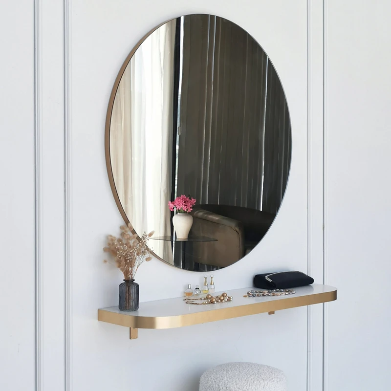 Oglinda Gold 90 aurie, design rotund, stil contemporan [7]