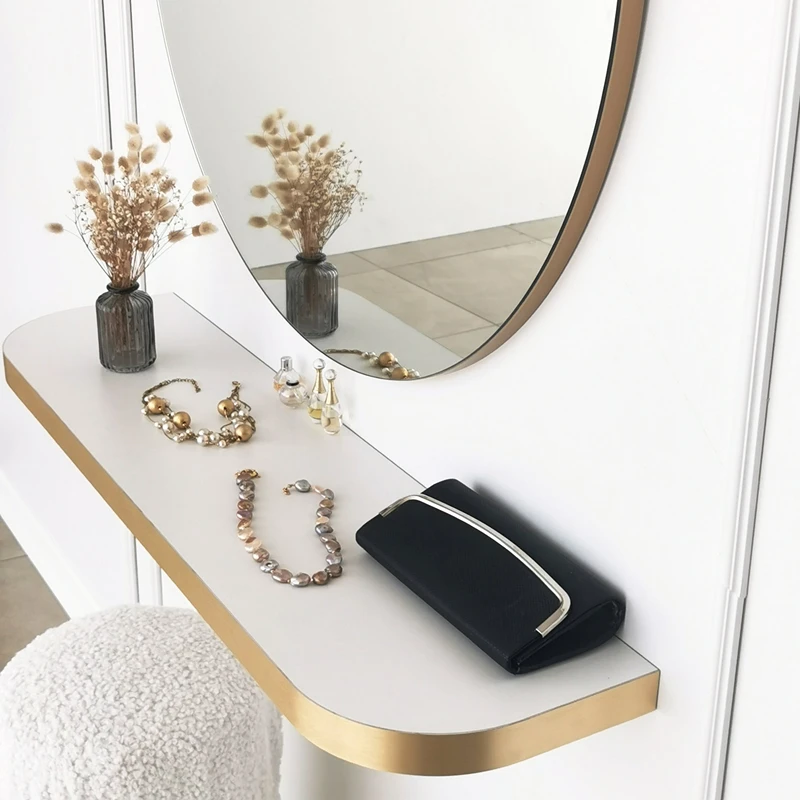 Oglinda Gold 90 aurie, design rotund, stil contemporan [4]