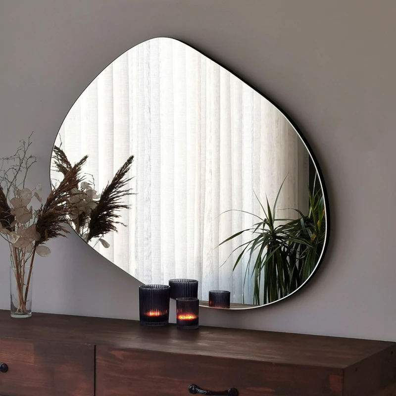 Oglinda Gusto cu rama neagra, forma asimetrica, stil modern [9]