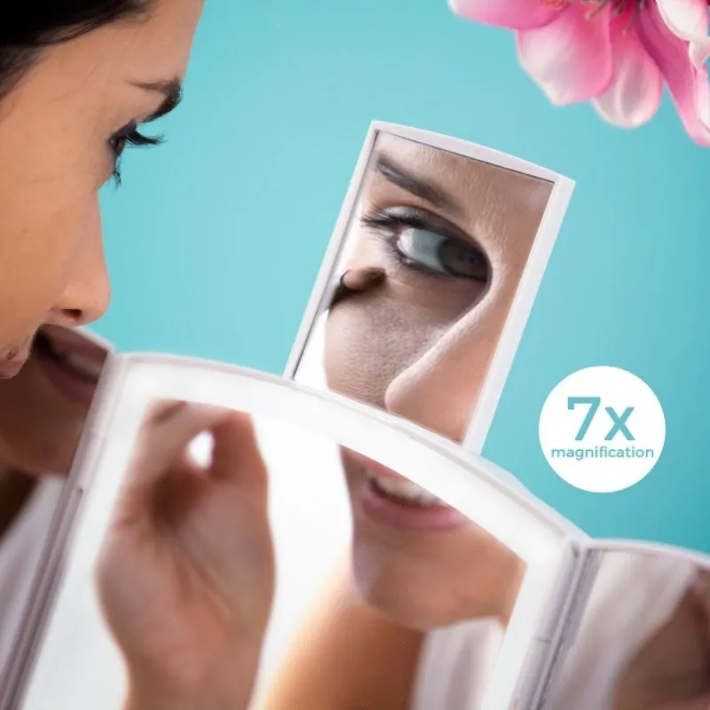 Oglinda machiaj cu led si organizator cosmetice [4]