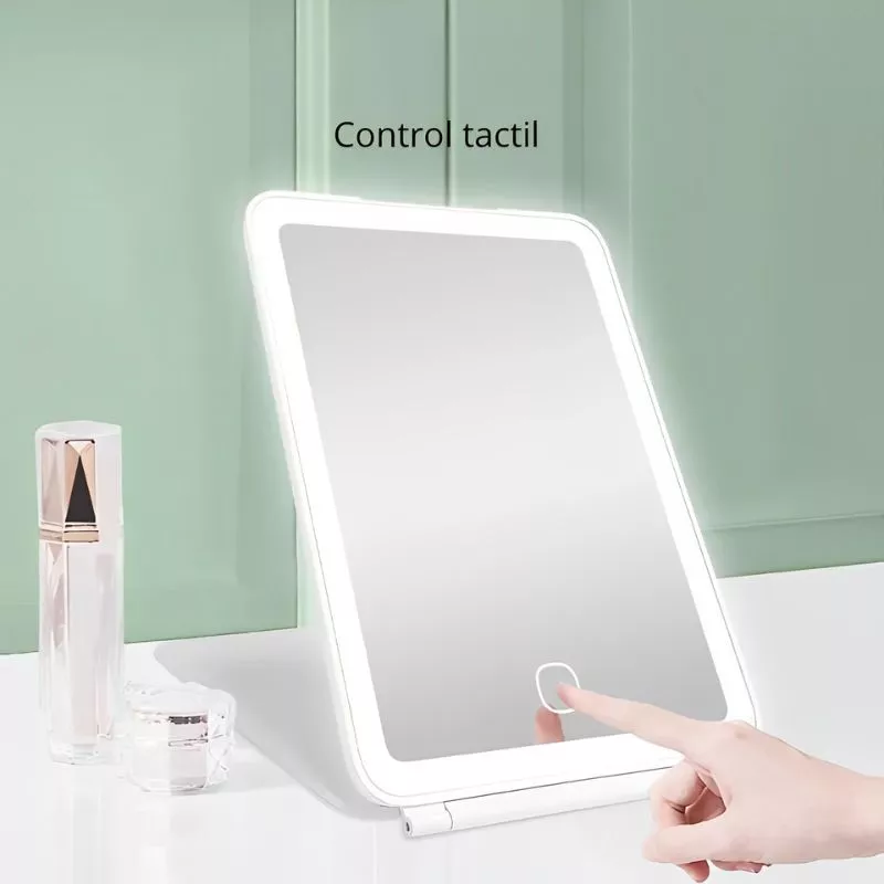 Oglinda make up de calatorie cu 72 led-uri pliabila si reincarcabila [9]