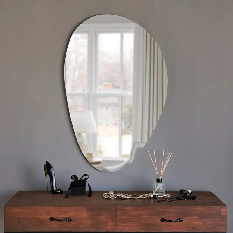 Oglinda Porto 90x60 rama alba, stil minimalist, rama subtire [7]