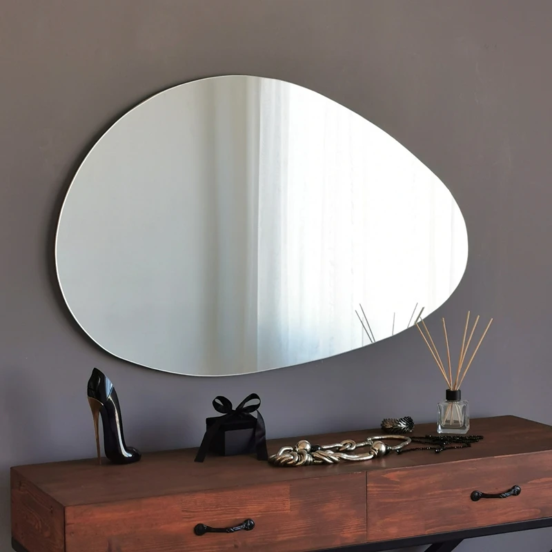 Oglinda Porto 90x60 rama alba, stil minimalist, rama subtire [6]
