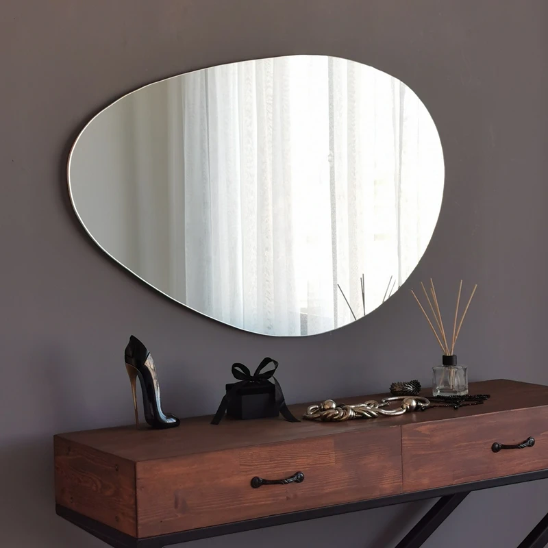 Oglinda Porto 90x60 rama alba, stil minimalist, rama subtire [4]