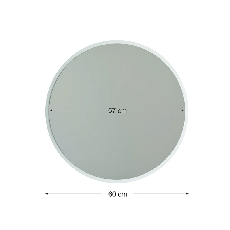 Oglinda rotunda cu rama alba, stil minimalist, rama subtire [5]