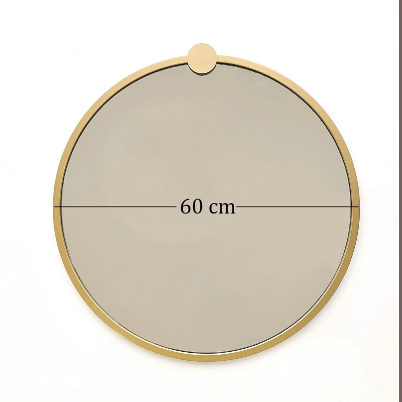 Oglinda rotunda cu rama aurie, rama metalica, design elegant [4]