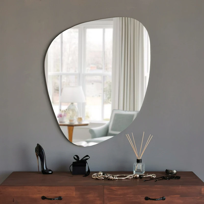 Oglinda Soho alba, design modern, forma asimetrica [5]