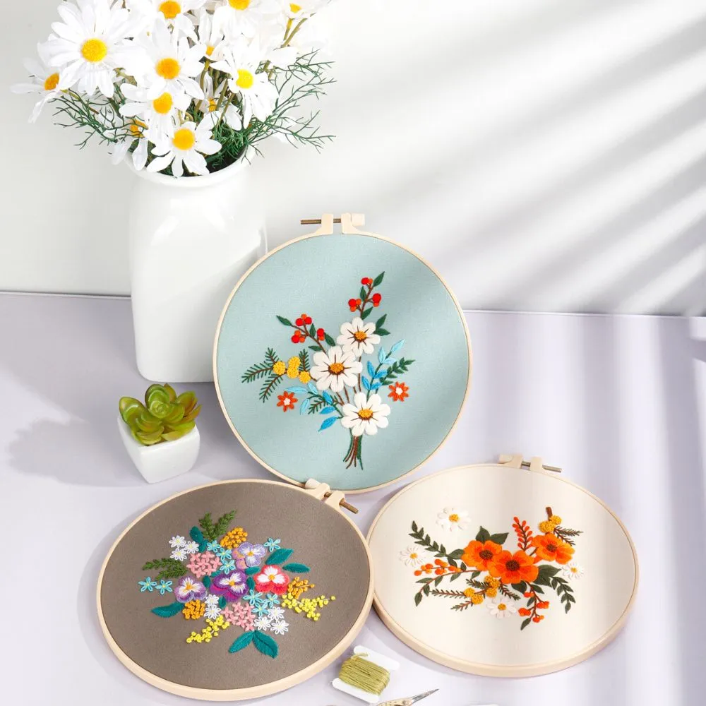 Pachet 3 Kit-uri Broderie DIY, Flori [2]