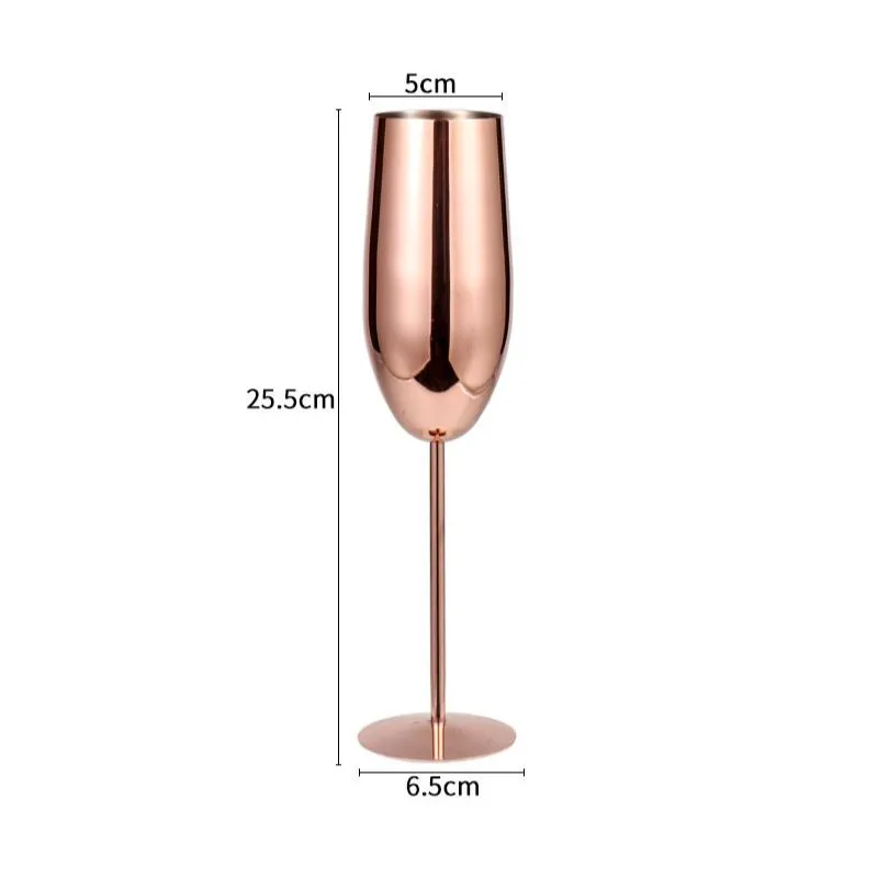 Pahar sampanie din Otel inoxidabil Rose Gold [9]