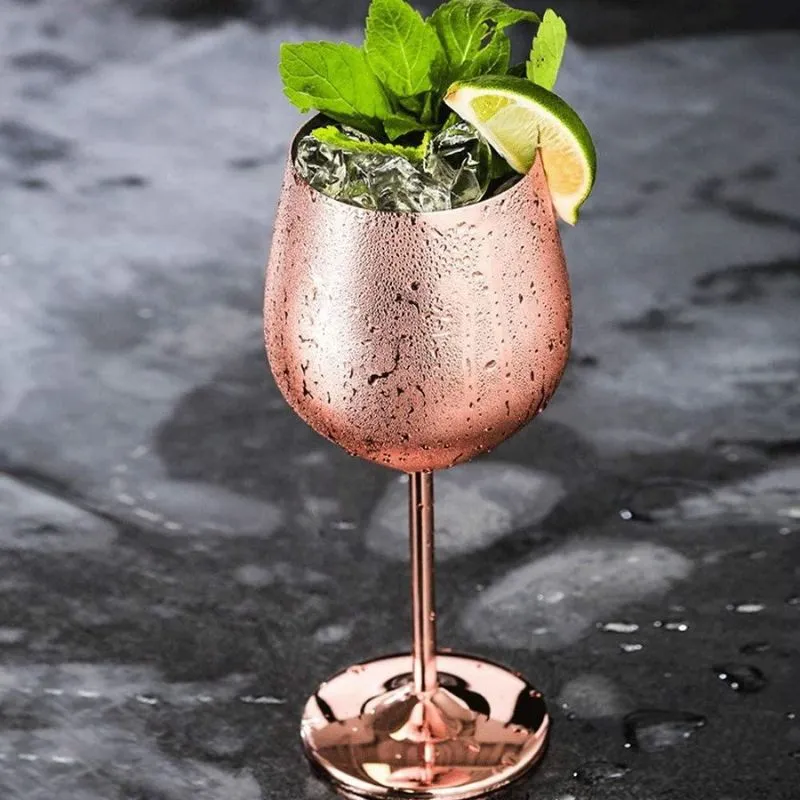 Pahar vin din Otel Inoxidabil Rose Gold [3]