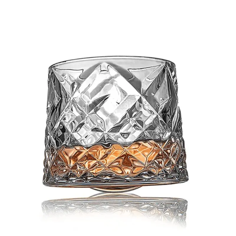 Pahar whiskey Diamant cu baza din lemn [7]