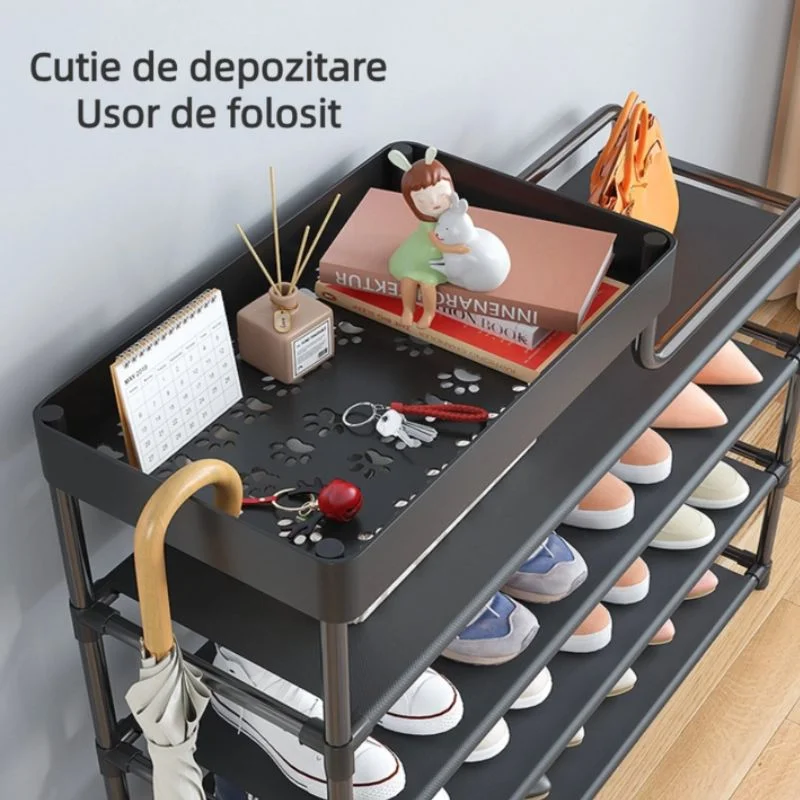 Pantofar negru sase niveluri cu raft superior [3]