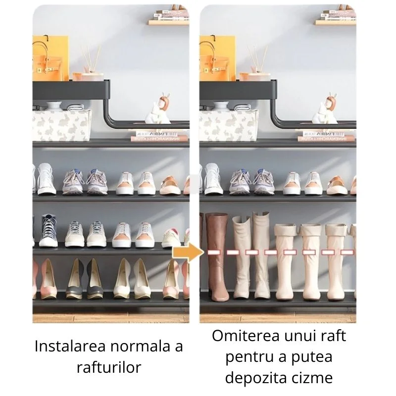 Pantofar negru sase niveluri cu raft superior [5]