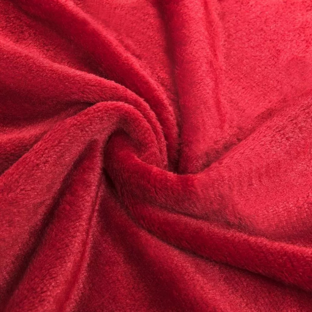 Patura cu maneci, buzunar si prindere la spate, Super Catifelata, 340g/mp, Rosie [11]