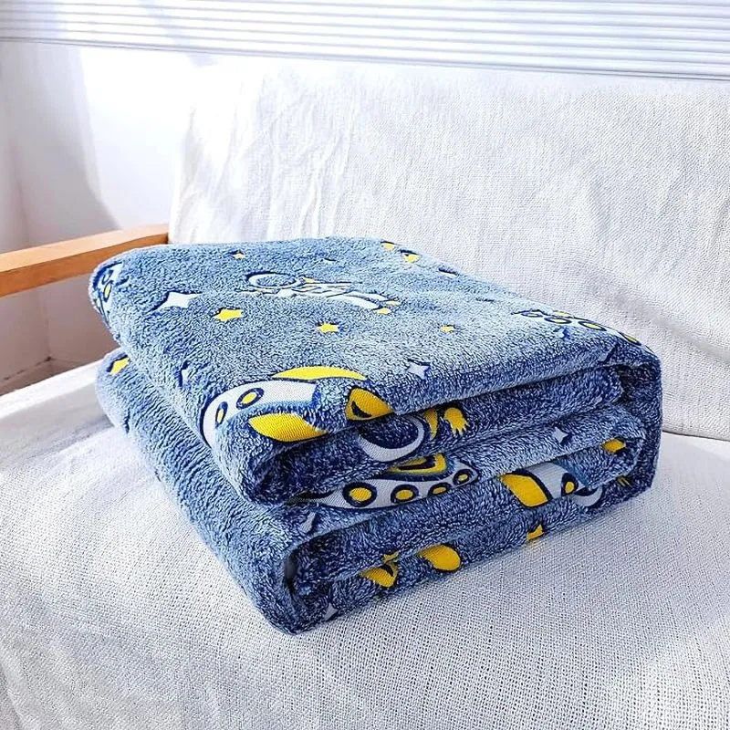 Patura Fosforescenta cu Astronauti Flanel 130 x 150 cm [6]
