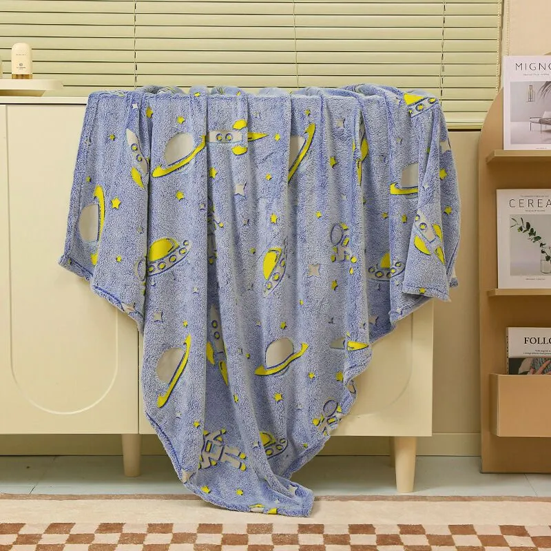 Patura Fosforescenta cu Astronauti Flanel 130 x 150 cm [7]