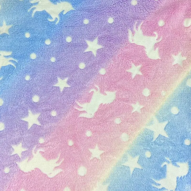 Patura Fosforescenta cu Unicorni Flanel 130 x 150 cm [6]