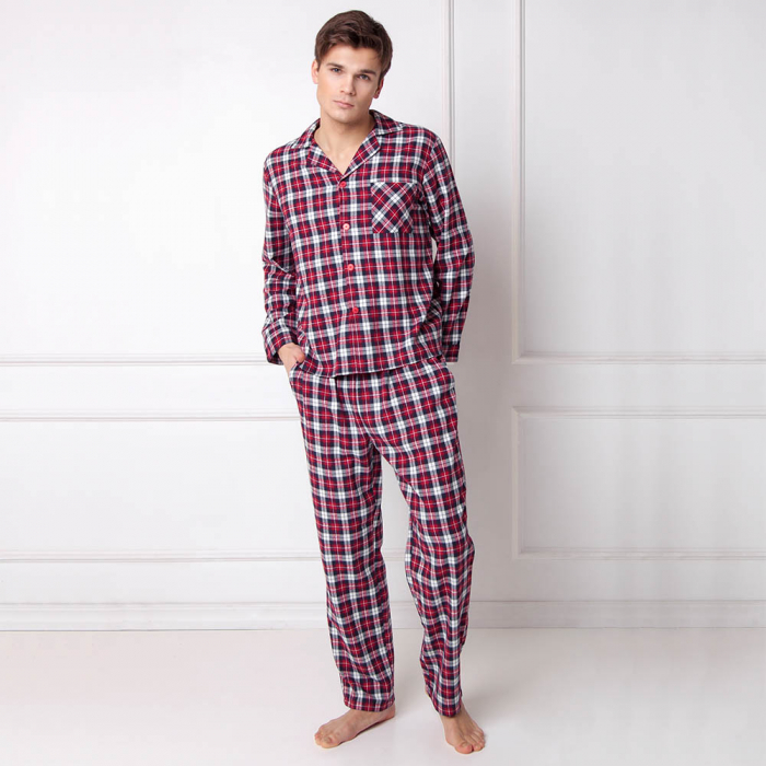 Pijamale barbati Hollis 2 piese, pantaloni lungi, 100% bumbac [1]