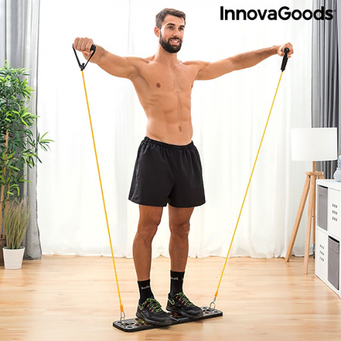 Placa fitness cu benzi elastice de rezistenta si ghid exercitii [2]