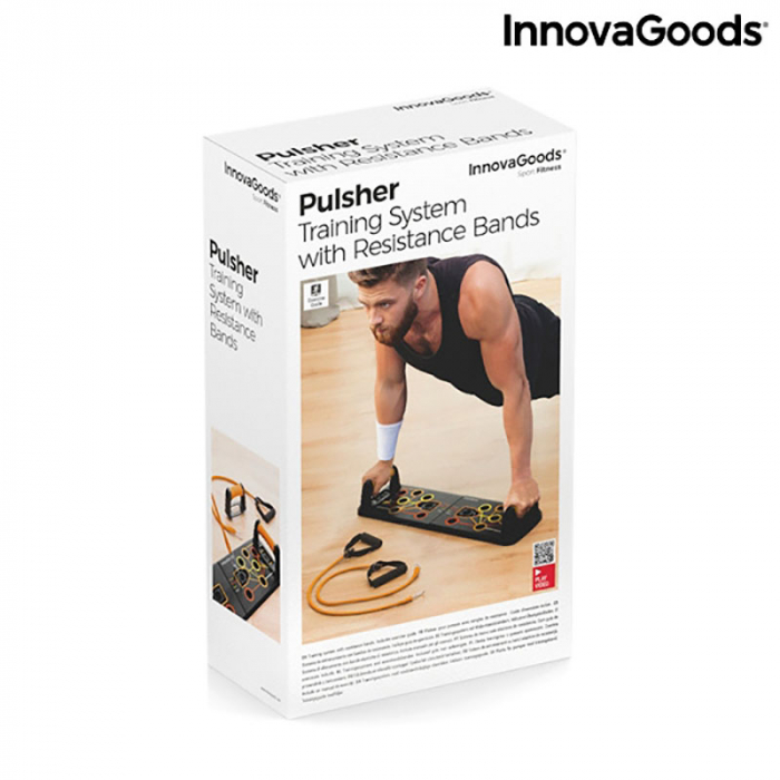 Placa fitness cu benzi elastice de rezistenta si ghid exercitii [16]