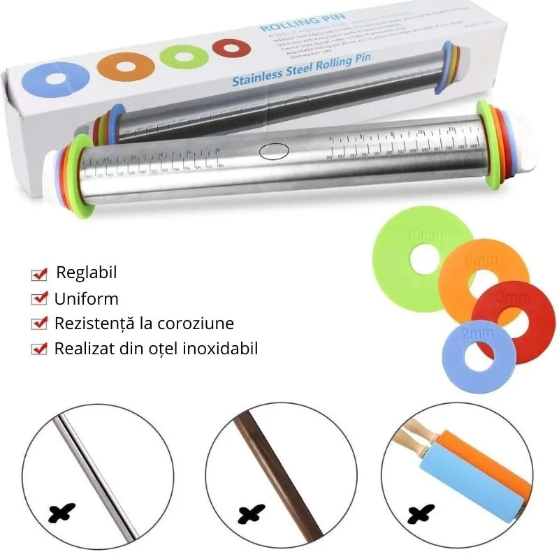 Plansa de aluat cu sucitor reglabil Set cadou Bucatareala [17]