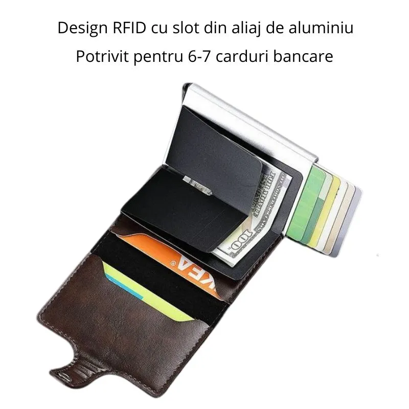 Portofel Maro din piele ecologica Protectie RFID [8]