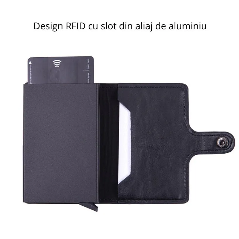 Portofel Negru din piele ecologica Protectie RFID [9]