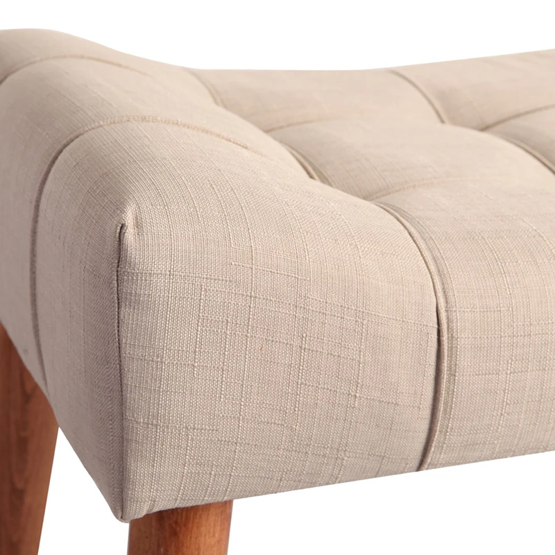 Pouf New Cool crem, design elegant, structura din lemn masiv [4]