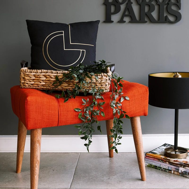 Pouf New Cool rosu-caramiziu, stil modern, confort sporit [2]