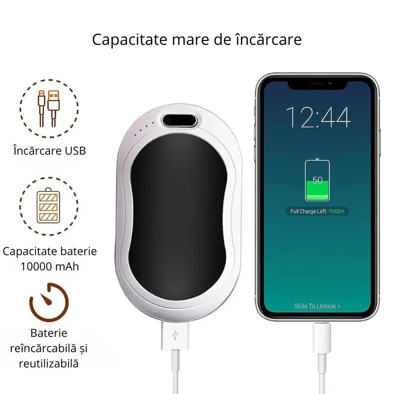 Powerbank cu incalzire pentru maini 55 grade Bucuria frigurosilor 10000mAh [19]