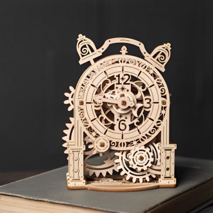 Puzzle 3D Ceas cu alarma Vintage din lemn, Ugears