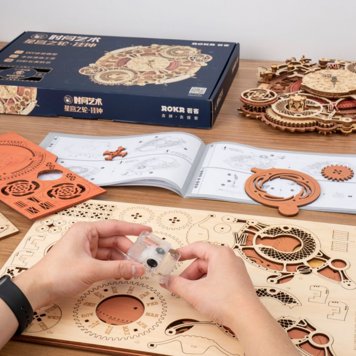 Puzzle 3D Ceas de perete Zodiac, Mecanic, Robotime [4]