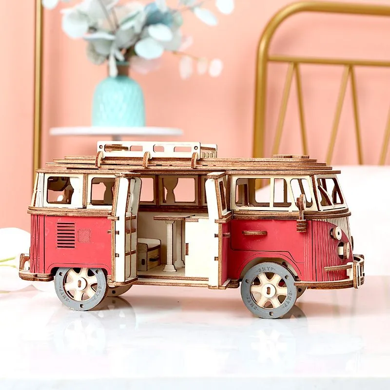 Puzzle 3D din lemn Masina Retro [2]