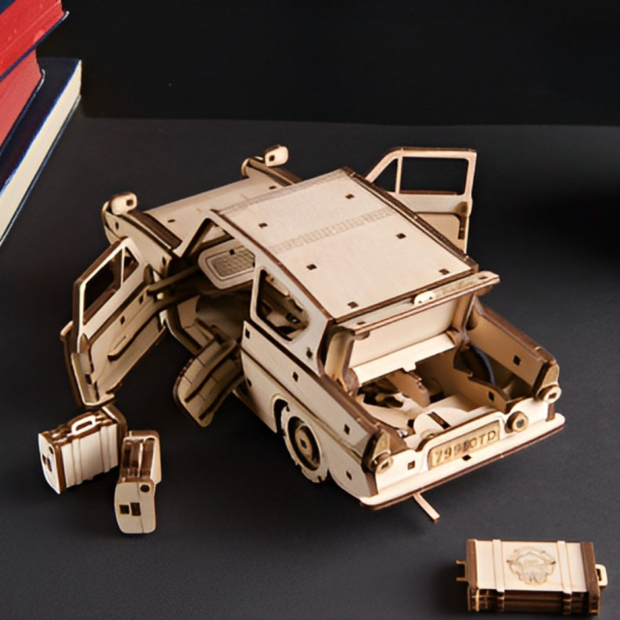 Puzzle 3D Flying Ford Anglia din lemn, Ugears [2]