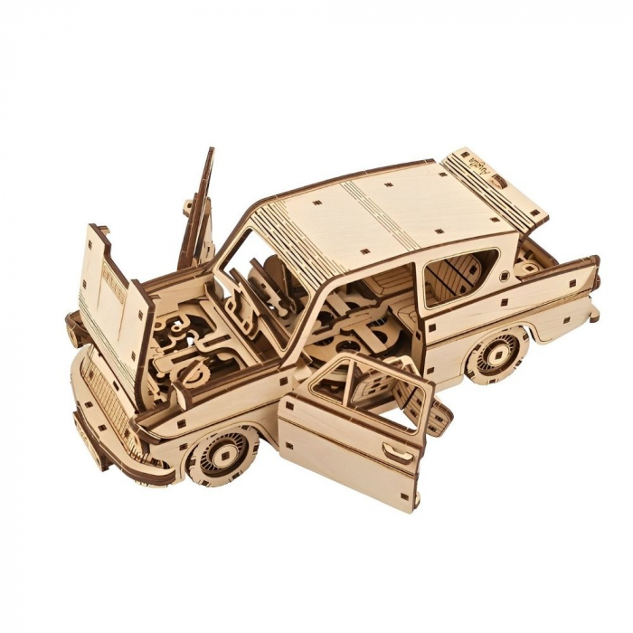 Puzzle 3D Flying Ford Anglia din lemn, Ugears [12]
