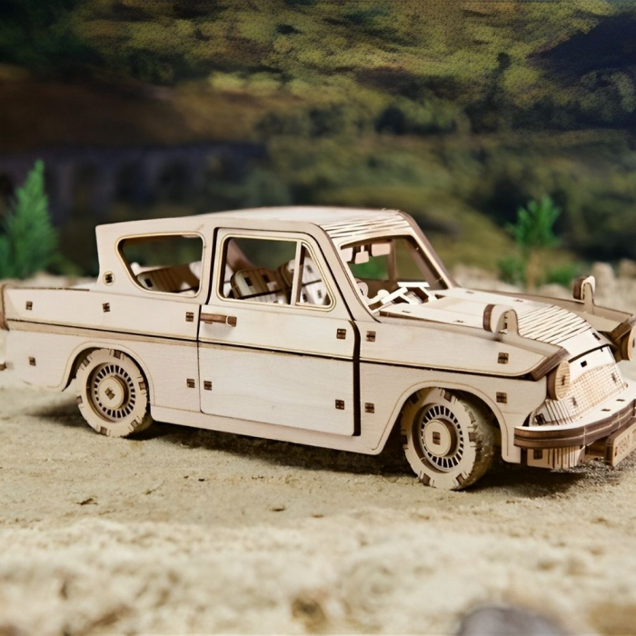 Puzzle 3D Flying Ford Anglia din lemn, Ugears [5]