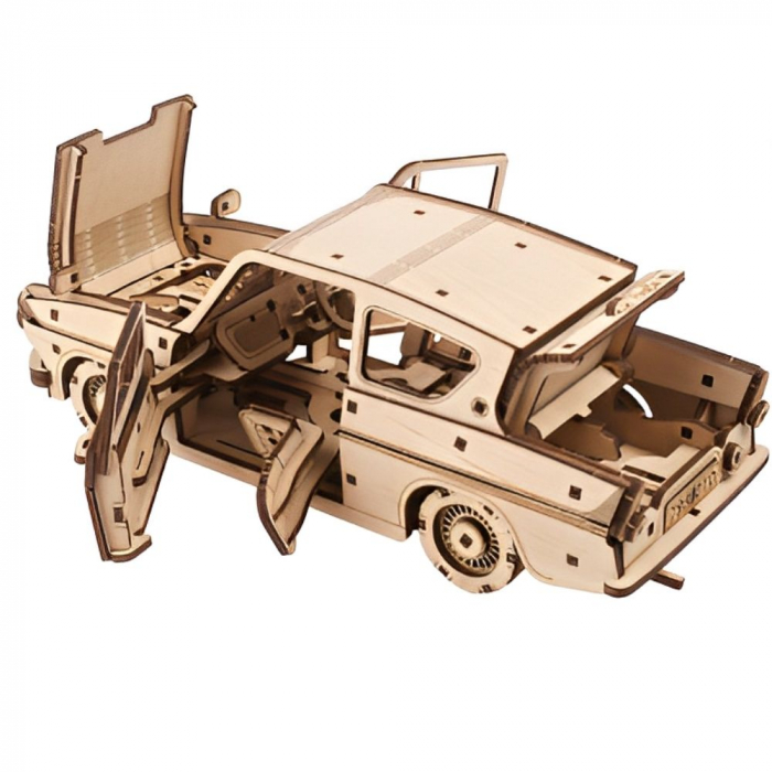 Puzzle 3D Flying Ford Anglia din lemn, Ugears [13]