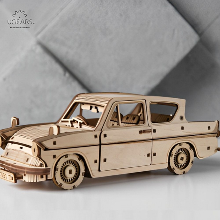 Puzzle 3D Flying Ford Anglia din lemn, Ugears [4]