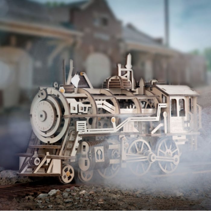 Puzzle 3D Locomotiva din Lemn, Robotime [8]