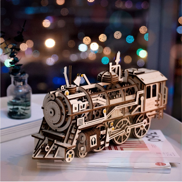 Puzzle 3D Locomotiva din Lemn, Robotime [9]