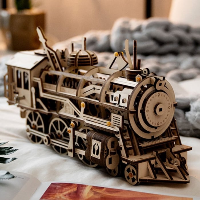 Puzzle 3D Locomotiva din Lemn, Robotime [6]