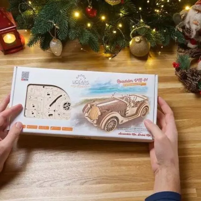 Puzzle 3D Model Roadster VM-O1 din lemn Ugears [9]