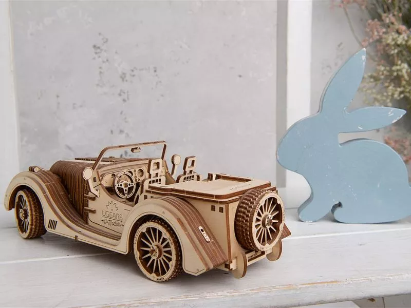 Puzzle 3D Model Roadster VM-O1 din lemn Ugears [24]