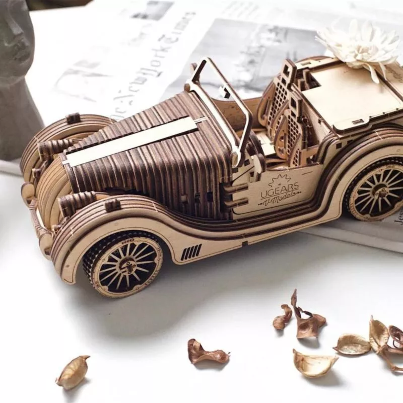 Puzzle 3D Model Roadster VM-O1 din lemn Ugears [2]
