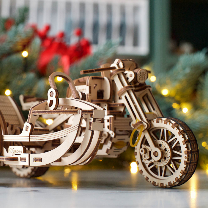 Puzzle 3D Motocicleta Scrambler UGR-10 din lemn Ugears [2]